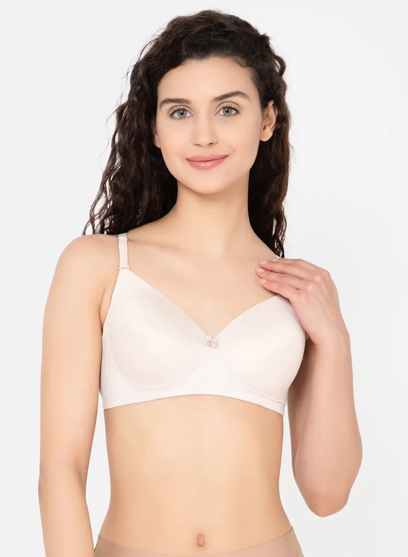 كلوفيا Clovia Lightly Padded Non-Wired Full Cup Multiway T-Shirt Bra In Nude Colour