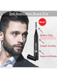 Striking Viking 4-Tip Beard Pencil Filler for Men (2 pack) - Updated Beard Filling Pen Kit with Brush, Long Lasting Waterproof Beard Pen - Fill, Shape, & Define Your Beard - Striking Viking, Black (2 Pens)  - Image 2