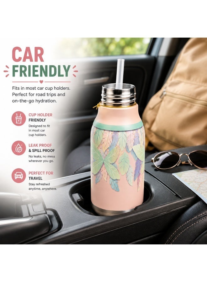 Twisoo Kids Water Bottle 450ml, Stainless Steel Insulated Bottle, 12–24 Hour Hot & Cold, Cartoon Animal Design, Straw Lid for School 316 Stainless Steel Cartoon Animal Lid Double Wall Vacuum - Image 4