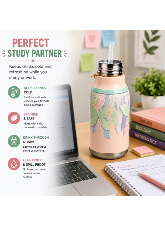 Twisoo Kids Water Bottle 450ml, Stainless Steel Insulated Bottle, 12–24 Hour Hot & Cold, Cartoon Animal Design, Straw Lid for School 316 Stainless Steel Cartoon Animal Lid Double Wall Vacuum - Image 3