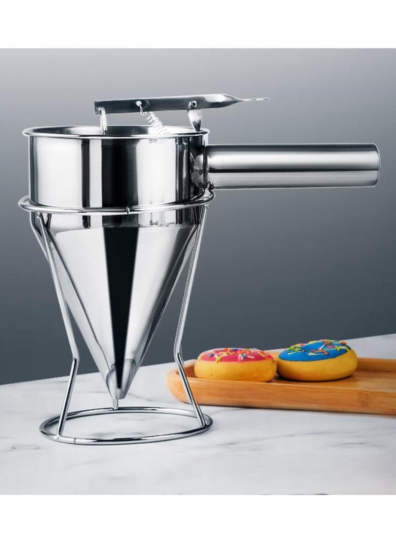 MAXQON Kitchen Pancake Batter Dispenser, Baking Funnel Stainless Steel Cupcake, Crepes, Muffin, Waffles, Chocolate Ball Cake Decorating Tool  - Image 1