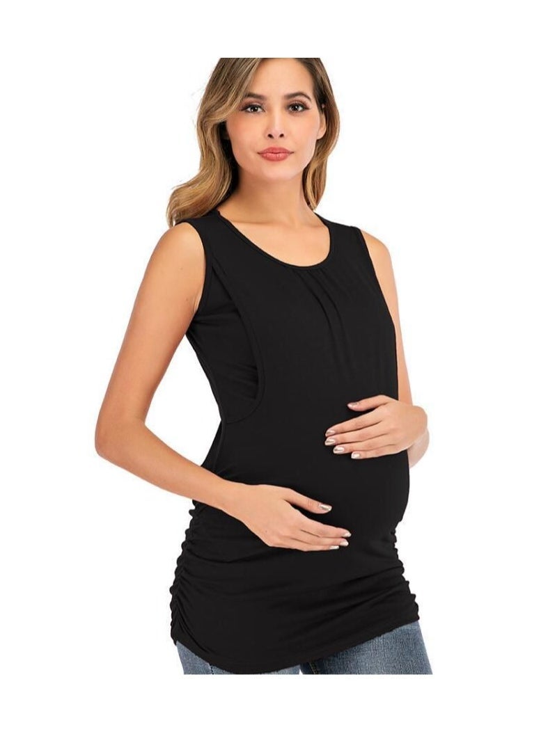 Women's Maternity Nursing Tops 3 Pack Breastfeeding Tank Top Shirt Double Layer Soft Sleeveless Pregnancy Clothes  - Image 5