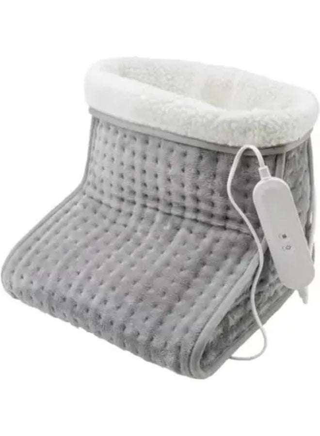 مدفأة قدم كهربائية مع صوف ناعم وفاخر، 4 إعدادات لدرجة الحرارة وتقنية التسخين السريع، بطانة قابلة للغسل وحماية من ارتفاع الحرارة. - Image 1