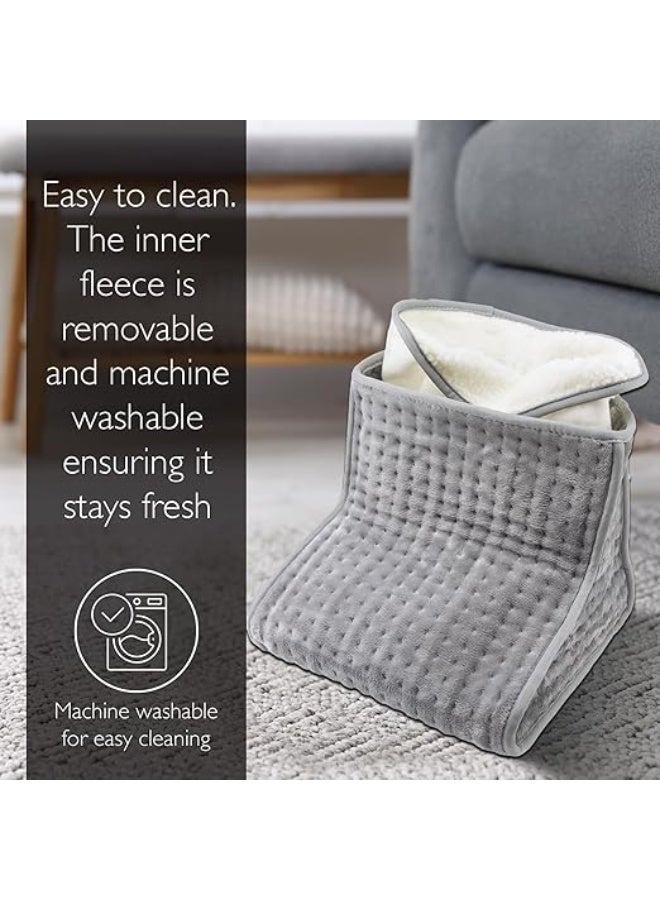 مدفأة قدم كهربائية مع صوف ناعم وفاخر، 4 إعدادات لدرجة الحرارة وتقنية التسخين السريع، بطانة قابلة للغسل وحماية من ارتفاع الحرارة. - Image 2