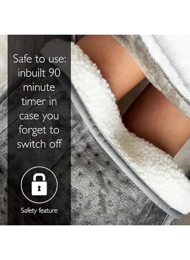 مدفأة قدم كهربائية مع صوف ناعم وفاخر، 4 إعدادات لدرجة الحرارة وتقنية التسخين السريع، بطانة قابلة للغسل وحماية من ارتفاع الحرارة. - Image 3