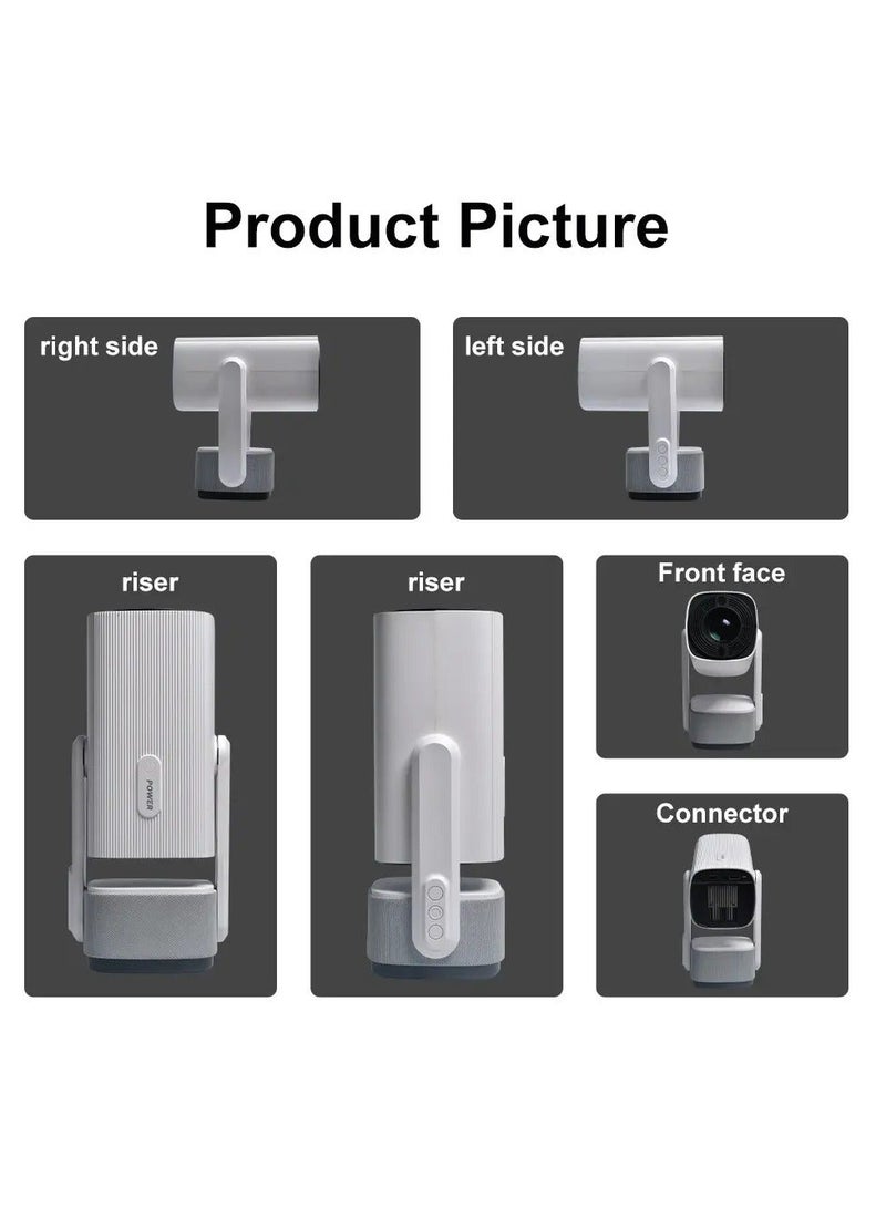 Portable Smart Pan-Tilt HDMI Projector 4K Support HD 180" Display Dual WiFi 5G/2.4G Auto Keystone Android 11 Built-in Speaker - Image 4