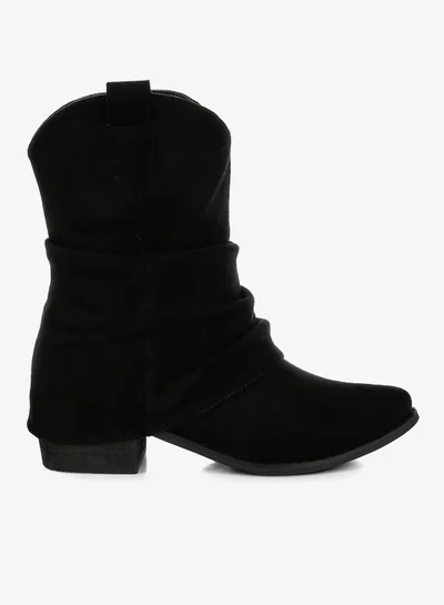 London Rag Slouchy Calf Boots in Black