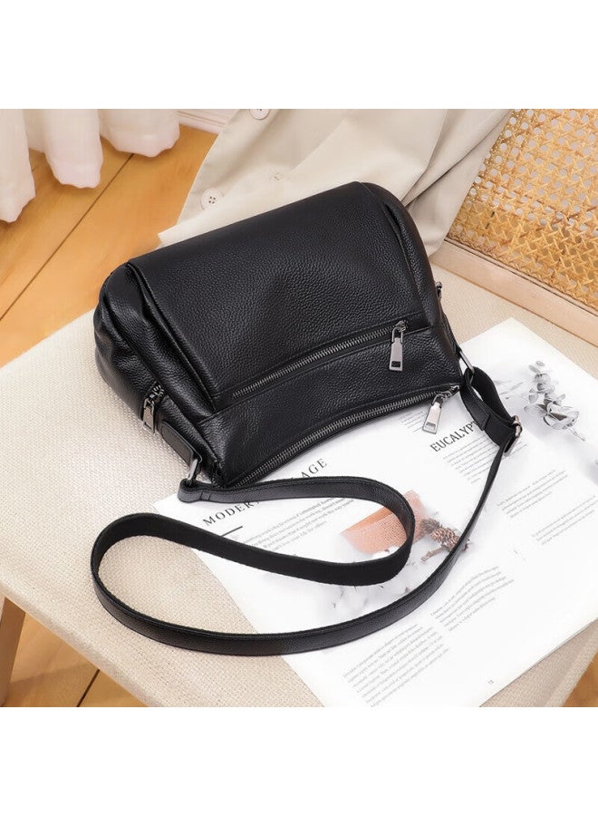 Viney Women's Handbag, Cowhide Crossbody Bag, Middle-aged Luxury Shoulder Bag, Birthday And New Year Gift For Girlfriend - Image 2