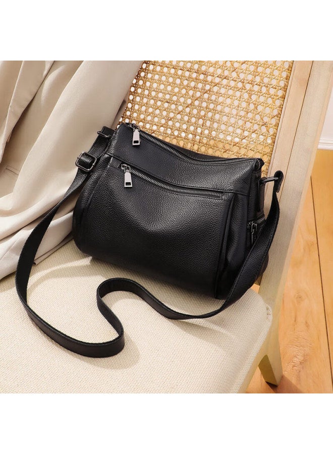 Viney Women's Handbag, Cowhide Crossbody Bag, Middle-aged Luxury Shoulder Bag, Birthday And New Year Gift For Girlfriend - Image 1