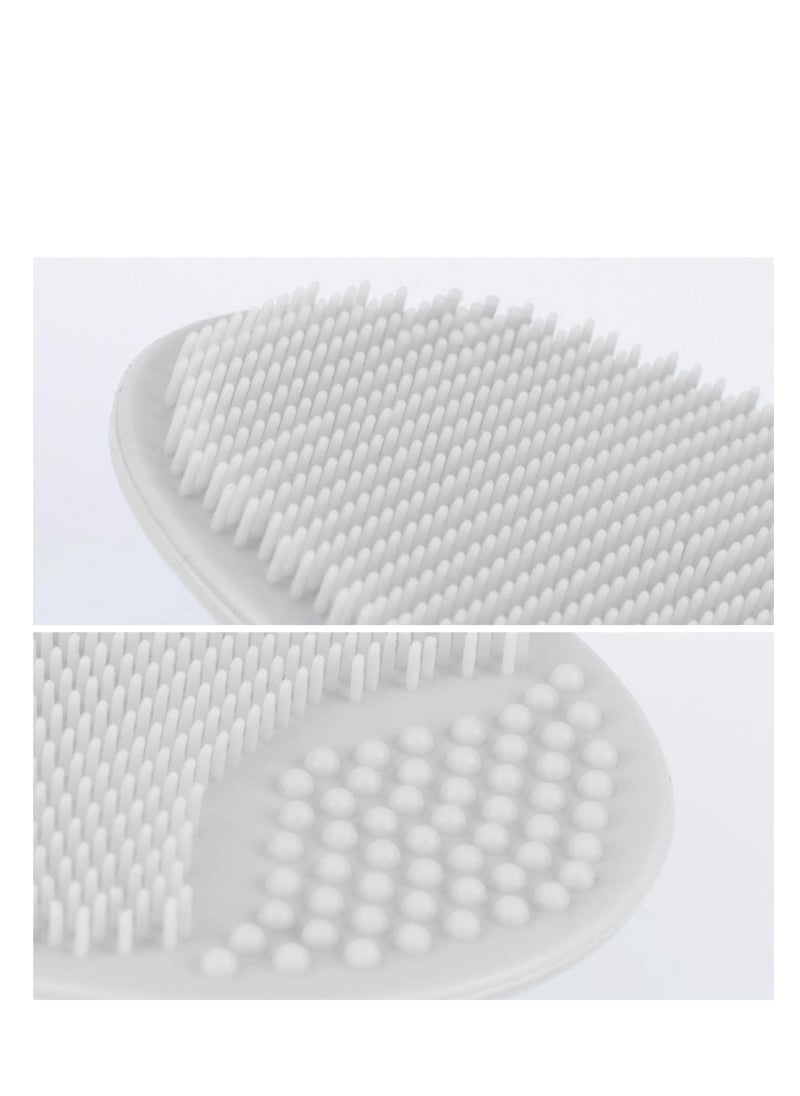 Luckyiren Luckyiren silicone face scrubber exfoliator facial cleansing pads precision pore cleansing pad acne blackheads removing face brush baby shower tool brushes grey + white 4 pack  - Image 5