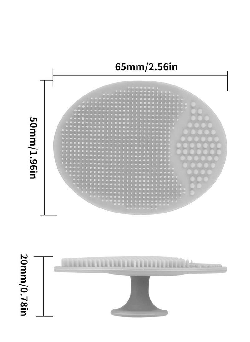 Luckyiren Luckyiren silicone face scrubber exfoliator facial cleansing pads precision pore cleansing pad acne blackheads removing face brush baby shower tool brushes grey + white 4 pack  - Image 2