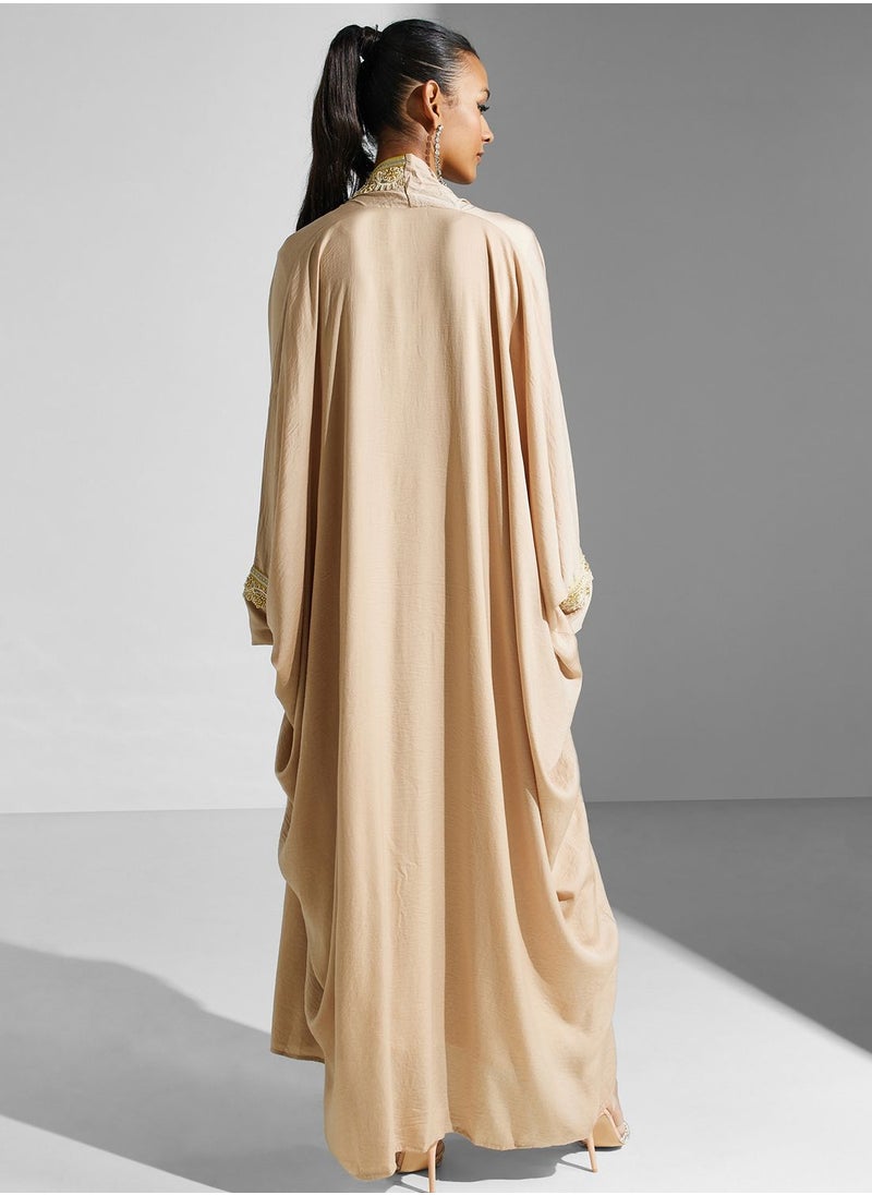 hayas closet Embroidered Batwing Sleeve Abaya  - Image 2