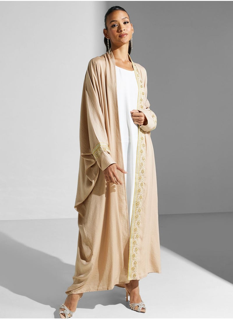hayas closet Embroidered Batwing Sleeve Abaya  - Image 1