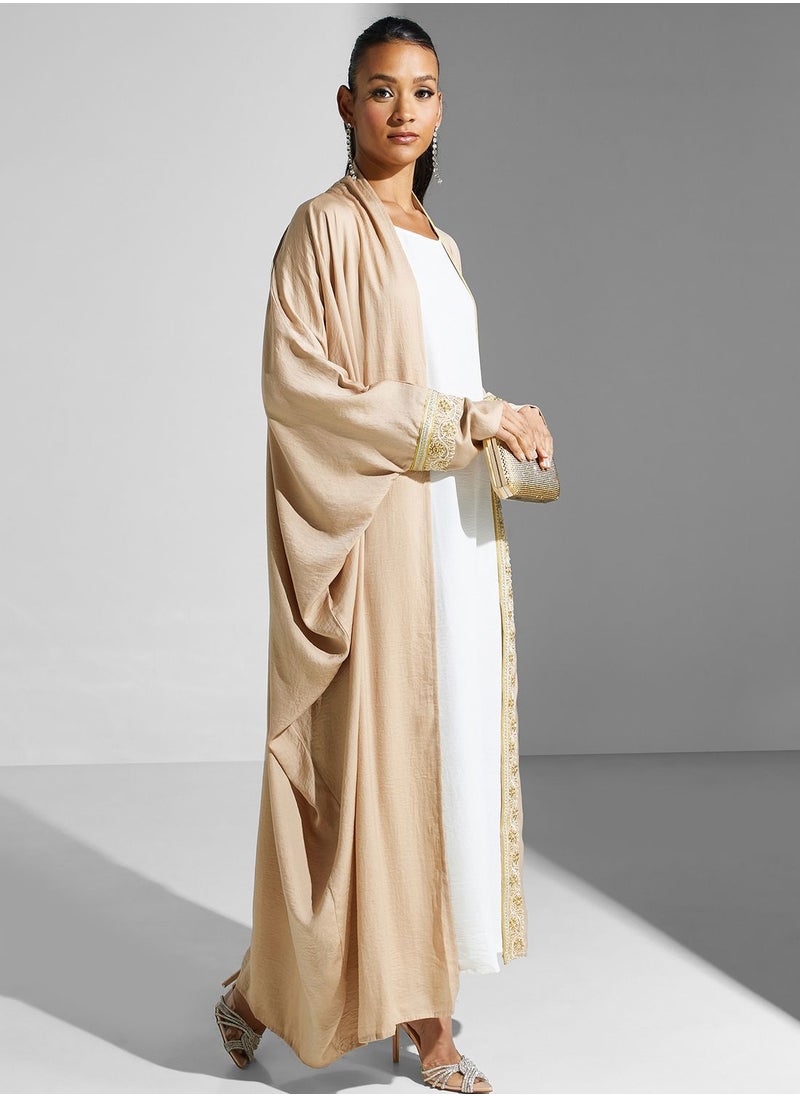 hayas closet Embroidered Batwing Sleeve Abaya  - Image 5