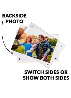 Generic Magnetic Acrylic Picture Photo Frame 4x6 inches (3 Pack), Clear Glass Like, Double Sided Frameless Desktop Floating Display, Free Standing, Easy to Change  - Image 5