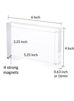 Generic Magnetic Acrylic Picture Photo Frame 4x6 inches (3 Pack), Clear Glass Like, Double Sided Frameless Desktop Floating Display, Free Standing, Easy to Change  - Image 2