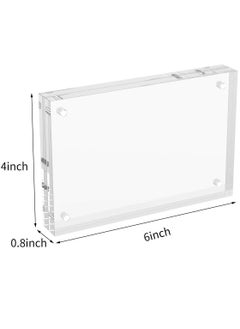 Generic Magnetic Acrylic Picture Photo Frame 4x6 inches (3 Pack), Clear Glass Like, Double Sided Frameless Desktop Floating Display, Free Standing, Easy to Change  - Image 3