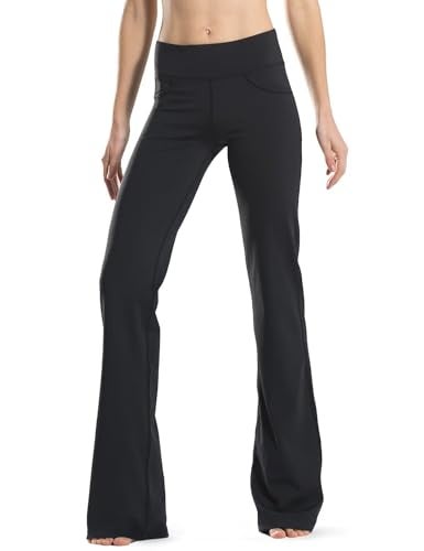 Safort 28" 30" 32" 34" Inseam Regular Tall Bootcut Yoga Pants, 4 Pockets, UPF50+, Black, XL - Image 1