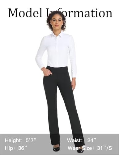 Safort 28" 30" 32" 34" Inseam Regular Tall Bootcut Yoga Pants, 4 Pockets, UPF50+, Black, XL - Image 5