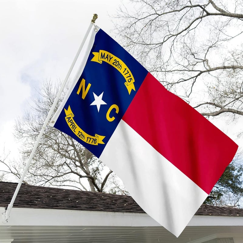 ARSOF North Carolina State Flag 3x5 Double Sided Outdoor NC State Flags Heavy Duty 3 Ply with Durable Canvas Header and Brass Grommets Vivid Colors - Image 2