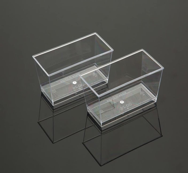 DongAi 50 Pcs Mini Plastic Square Dessert Cup475oz Transparent Square Shot GlassFor Jelly Yogurt Pudding Mousse Ice Creamwith 50 scoops - Image 3