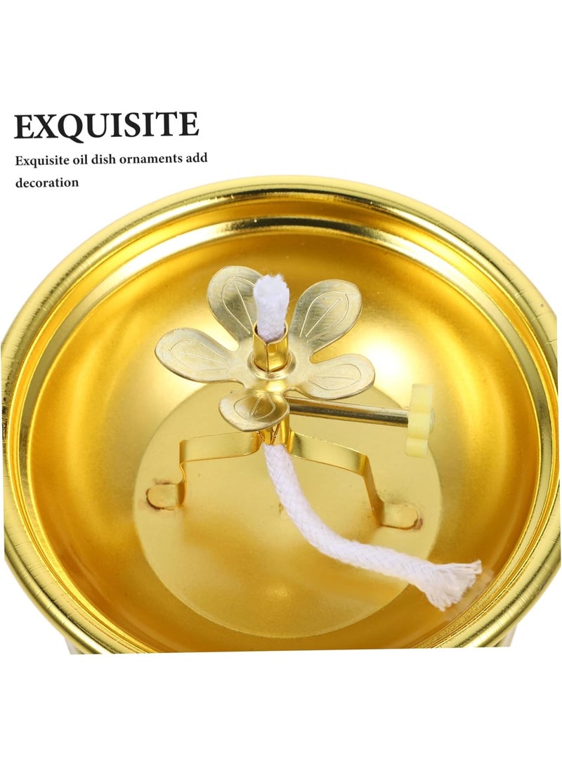 Home Care Traditional Brass Oil Lamp with Adjustable Cotton Wick â€“ Golden Finish for Pooja, Home Temple & Festive DÃ©cor - Image 3