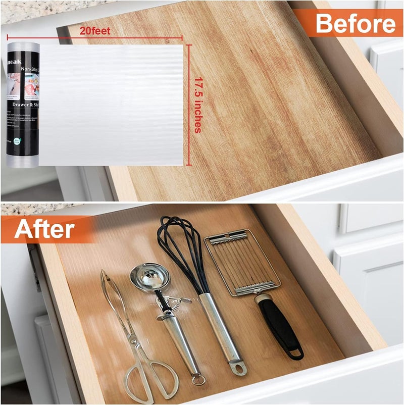 Ash  Roh Ash & Roh Anti-Slip Solid Place Mat Waterproof EVA Liners for Kitchen Cabinets, Drawers, Tables - Food Grade, Textured, Washable, Multipurpose Shelf Mats (TRANSPRENT, 45 x 100) - Image 5