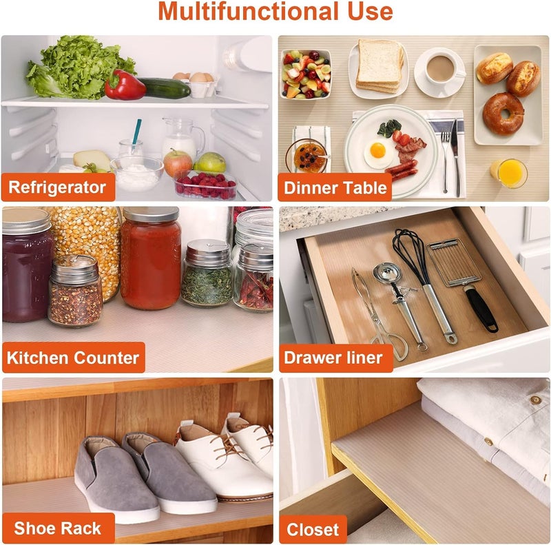 Ash  Roh Ash & Roh Anti-Slip Solid Place Mat Waterproof EVA Liners for Kitchen Cabinets, Drawers, Tables - Food Grade, Textured, Washable, Multipurpose Shelf Mats (TRANSPRENT, 45 x 100) - Image 4
