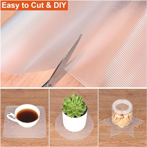 Ash  Roh Ash & Roh Anti-Slip Solid Place Mat Waterproof EVA Liners for Kitchen Cabinets, Drawers, Tables - Food Grade, Textured, Washable, Multipurpose Shelf Mats (TRANSPRENT, 45 x 100) - Image 2