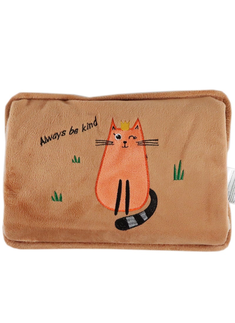 Biggdesign - Kind Cat Electric Hot Water Bottle with Soft Cover Rechargable Hot Water Bag for Pain Relief - Image 1