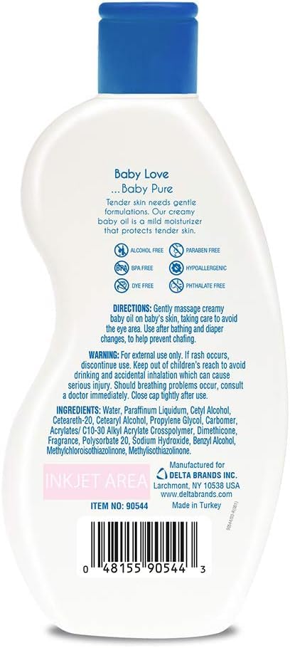 personal care Moisturizing Creamy Baby Oil Hypoallergenic12 oz Pack of 3 - Image 3
