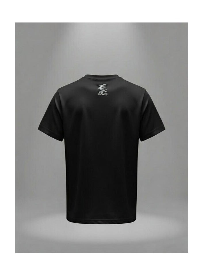 Dirty Lizard Black printed t-shirt with Street wear image 100% cotton 7 - Image 2