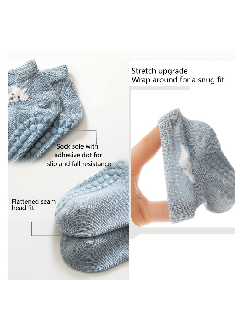 NonSlip Baby Socks with Knee Pads Set 3 Pairs for Crawling and Playtime White M Size for Ages 1 to 2 - Image 4