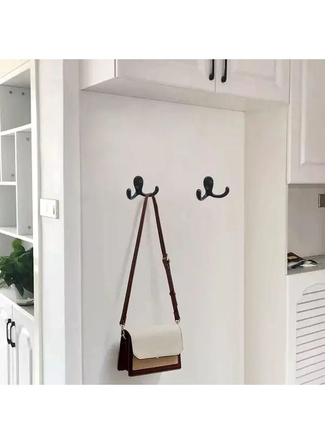 10pcs Black Heavy Duty Cast Iron Wall Hooks 35lb Capacity For Coats Towels - Image 5