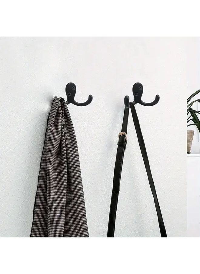 10pcs Black Heavy Duty Cast Iron Wall Hooks 35lb Capacity For Coats Towels - Image 3