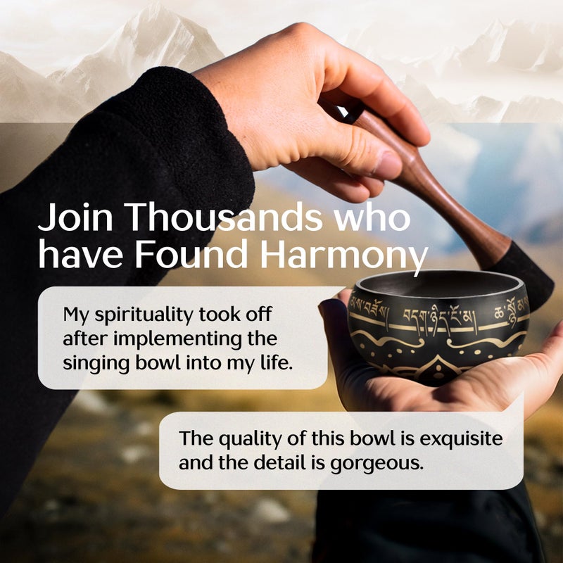 Silent Mind Tibetan Singing Bowl Set – Authentic Hand-Tuned Sound Bowl for Meditation – Complete Meditation Bowl Kit with Cushion, Mallet, Box & Guide – Perfect Tibetan Bell for Yoga, Relaxation, & Sound Healing - Image 3