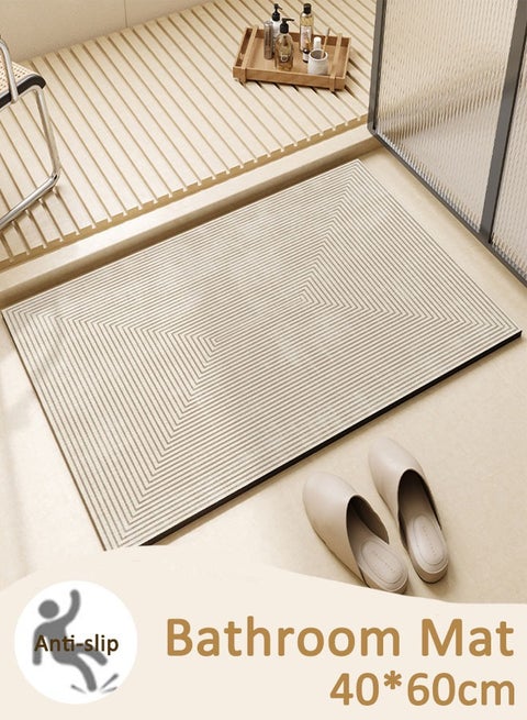 Bathroom Mat, Floor Mat, Non Slip Super Absorbent Rug, Stain Resistant Quick Dry Thin Rug, Machine Washable Shower Floor Rugs Bathroom & Kitchen Home Decor Accessories
