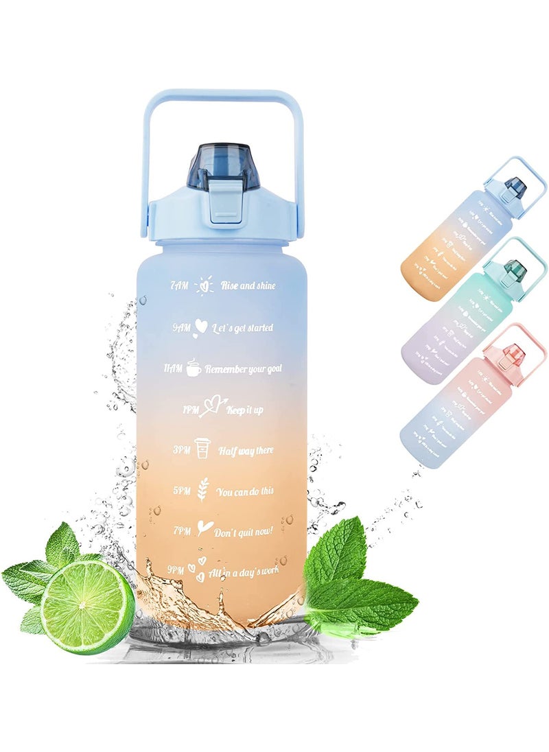 Breewell Breewell Bottle 2000ml Plastic Big Water Bottle Motivational Fitness for Gym, Office,Home,Outdoor Sports, | Multi Color  - Image 1