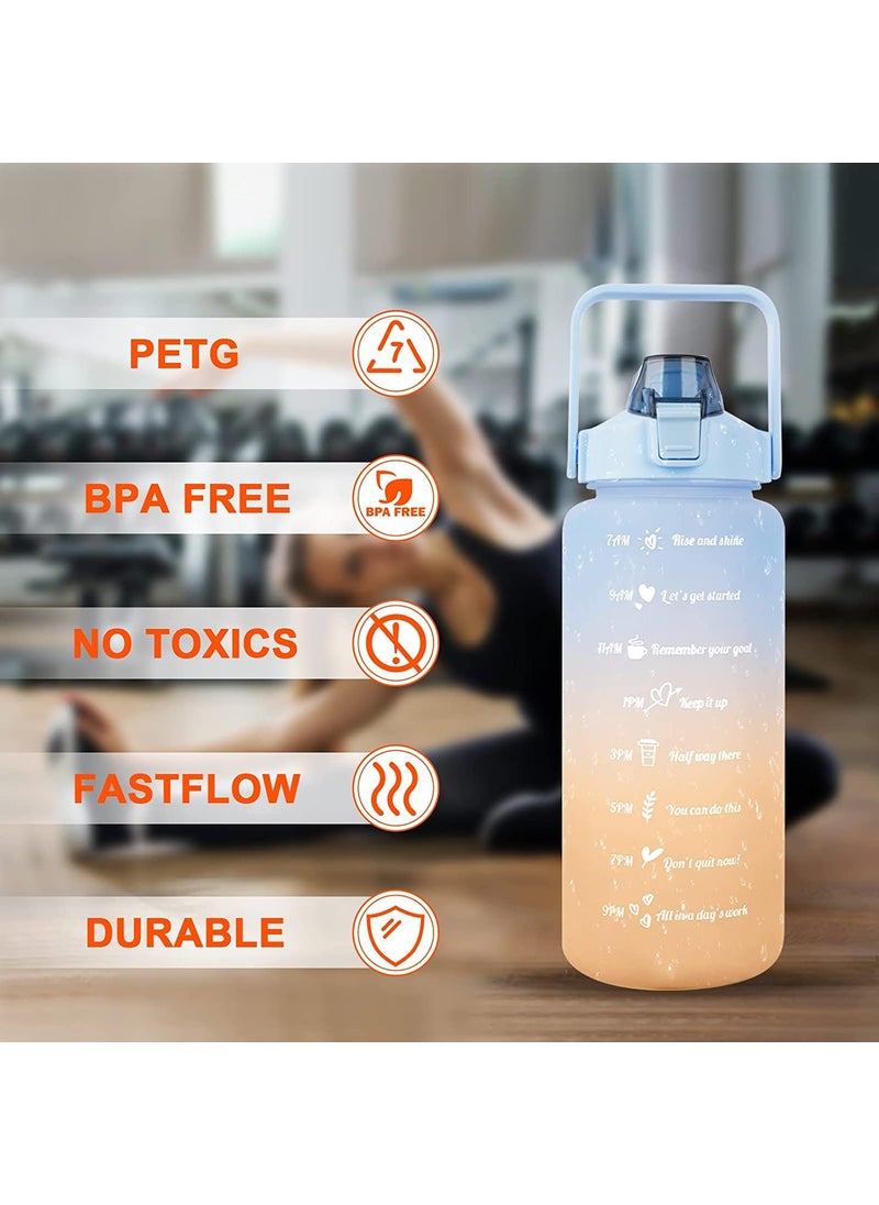 Breewell Breewell Bottle 2000ml Plastic Big Water Bottle Motivational Fitness for Gym, Office,Home,Outdoor Sports, | Multi Color  - Image 4