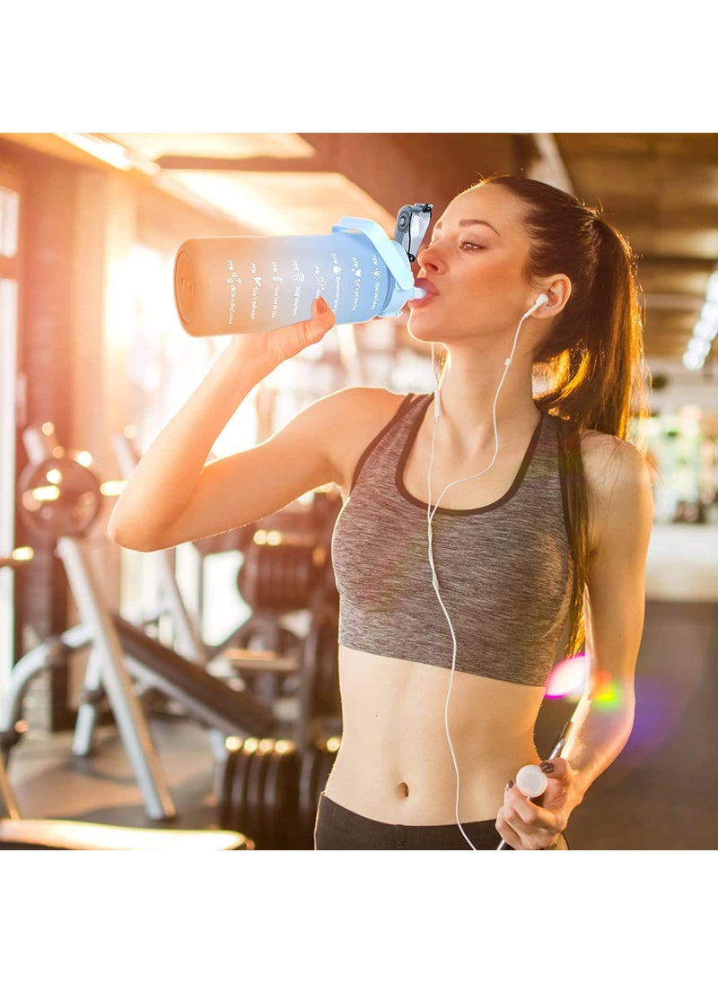 Breewell Breewell Bottle 2000ml Plastic Big Water Bottle Motivational Fitness for Gym, Office,Home,Outdoor Sports, | Multi Color  - Image 2