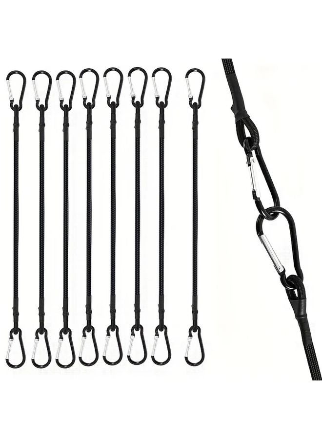 4 Black Elastic Bungee Cords with Metal Hooks 47 24 Inch Stretch Straps for Outdoor Camping Cargo - Image 2