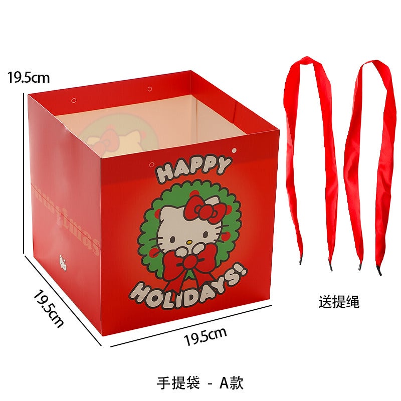 Shangjin [Christmas New Style] Creative Cartoon Handbag Apple Bouquet Flower Arrangement Bag Diy Gift Atmosphere Packaging - Image 1