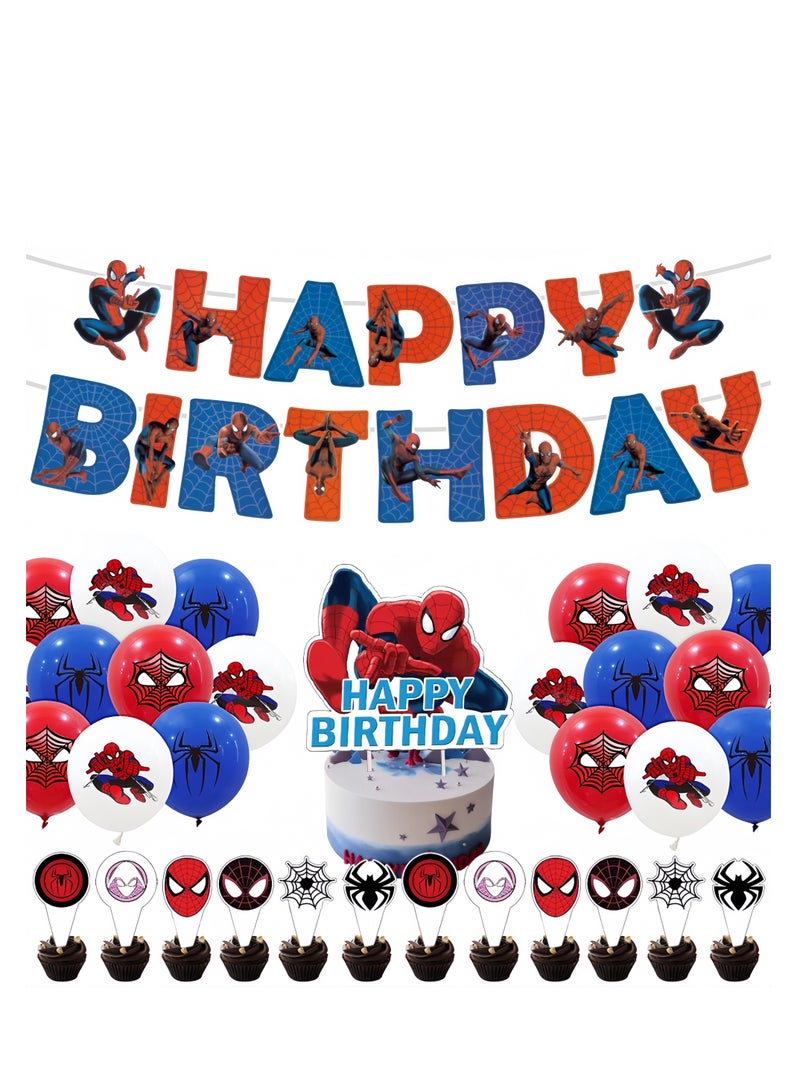 Spider Man Theme Birthday Party Balloon Decoration Set - Image 1