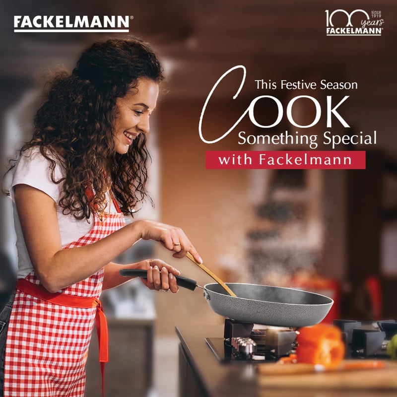 Fackelmann Aluminium Fry Pan with Non-Stick Coating, 26 Cm | 3 Layer Non-Stick Dupont Teflon Coating | Ideal for Cooking Omelettes, Sautéing Vegetables & Frying Meats, Black - Image 5