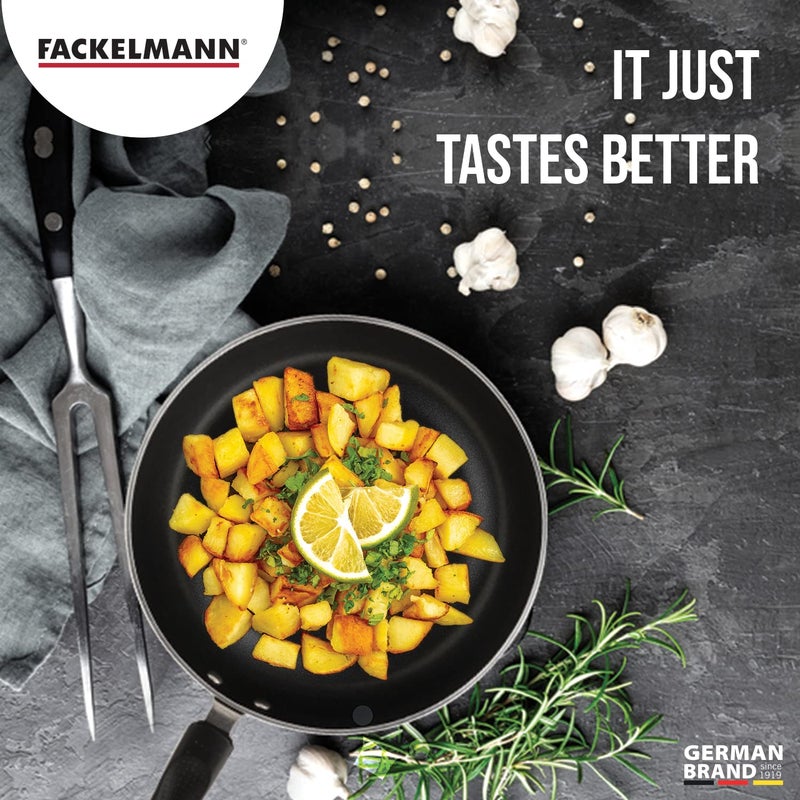 Fackelmann Aluminium Fry Pan with Non-Stick Coating, 26 Cm | 3 Layer Non-Stick Dupont Teflon Coating | Ideal for Cooking Omelettes, Sautéing Vegetables & Frying Meats, Black - Image 4