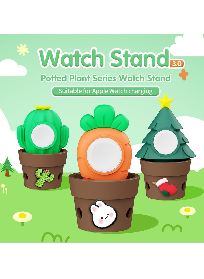 SYOSI - Cute for Apple Watch Charger Stand Compatible with Apple Watch  Series/8/SE2/7/6/SE/5/4/3/2/1(49mm,45mm,44mm,42mm,41mm,40mm,38mm), Soft Silicone, Cute Watch Charger Dock (Carrot) - Image 1