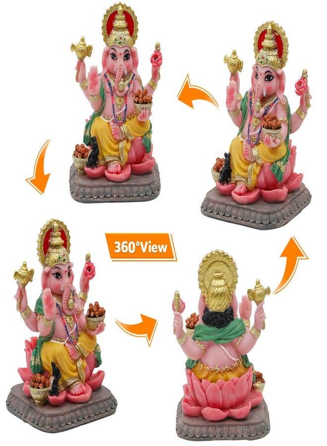 BangBangDa Ganesha for Car Dashboard Decor - 4.1"H Hindu God Lord Ganesh Idol Statue for Vehicle Decor Ganpati Murti Mandir Temple Puja Item Home Altar Pooja Decor Birthday Diwali Gift for Indian Friends - Image 4
