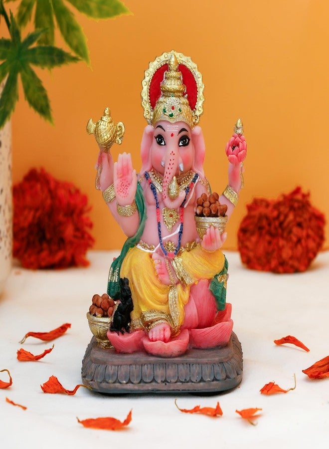 BangBangDa Ganesha for Car Dashboard Decor - 4.1"H Hindu God Lord Ganesh Idol Statue for Vehicle Decor Ganpati Murti Mandir Temple Puja Item Home Altar Pooja Decor Birthday Diwali Gift for Indian Friends - Image 1