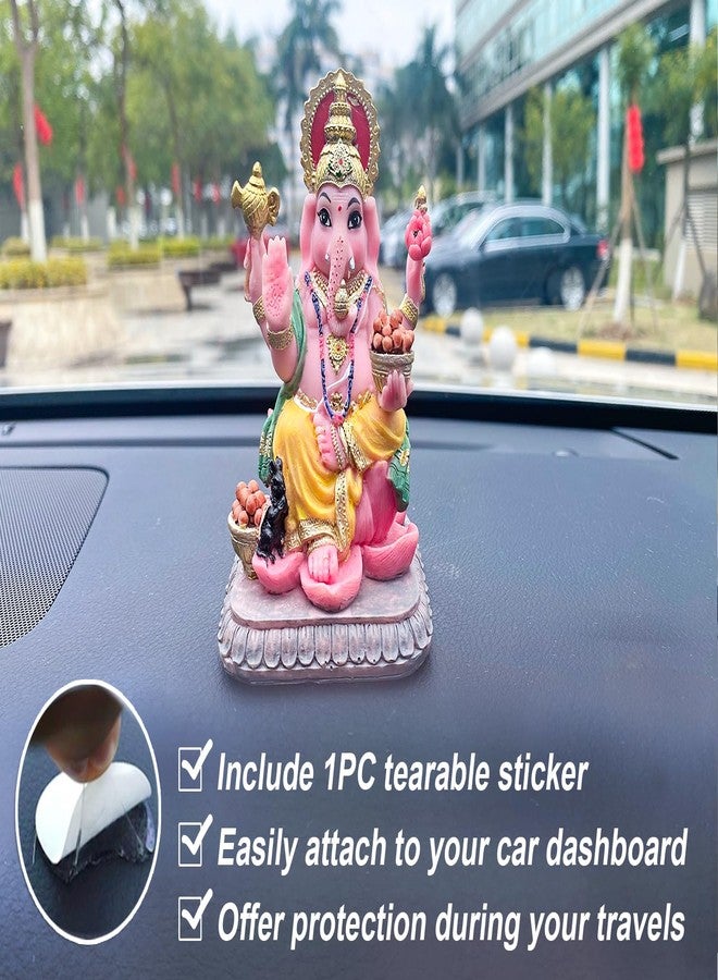 BangBangDa Ganesha for Car Dashboard Decor - 4.1"H Hindu God Lord Ganesh Idol Statue for Vehicle Decor Ganpati Murti Mandir Temple Puja Item Home Altar Pooja Decor Birthday Diwali Gift for Indian Friends - Image 2
