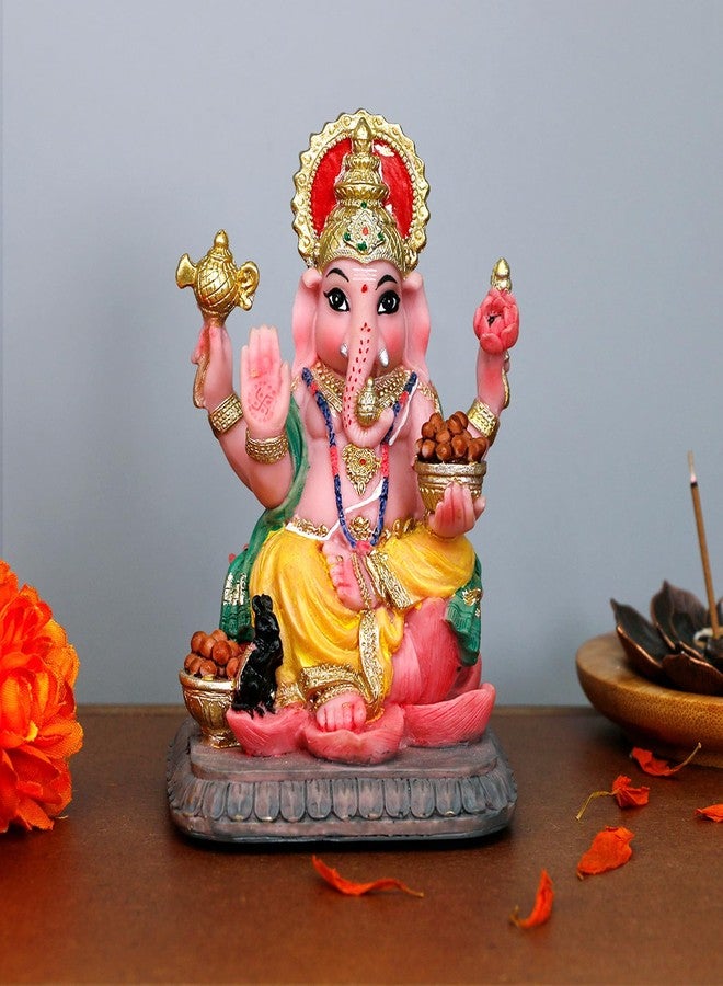BangBangDa Ganesha for Car Dashboard Decor - 4.1"H Hindu God Lord Ganesh Idol Statue for Vehicle Decor Ganpati Murti Mandir Temple Puja Item Home Altar Pooja Decor Birthday Diwali Gift for Indian Friends - Image 3